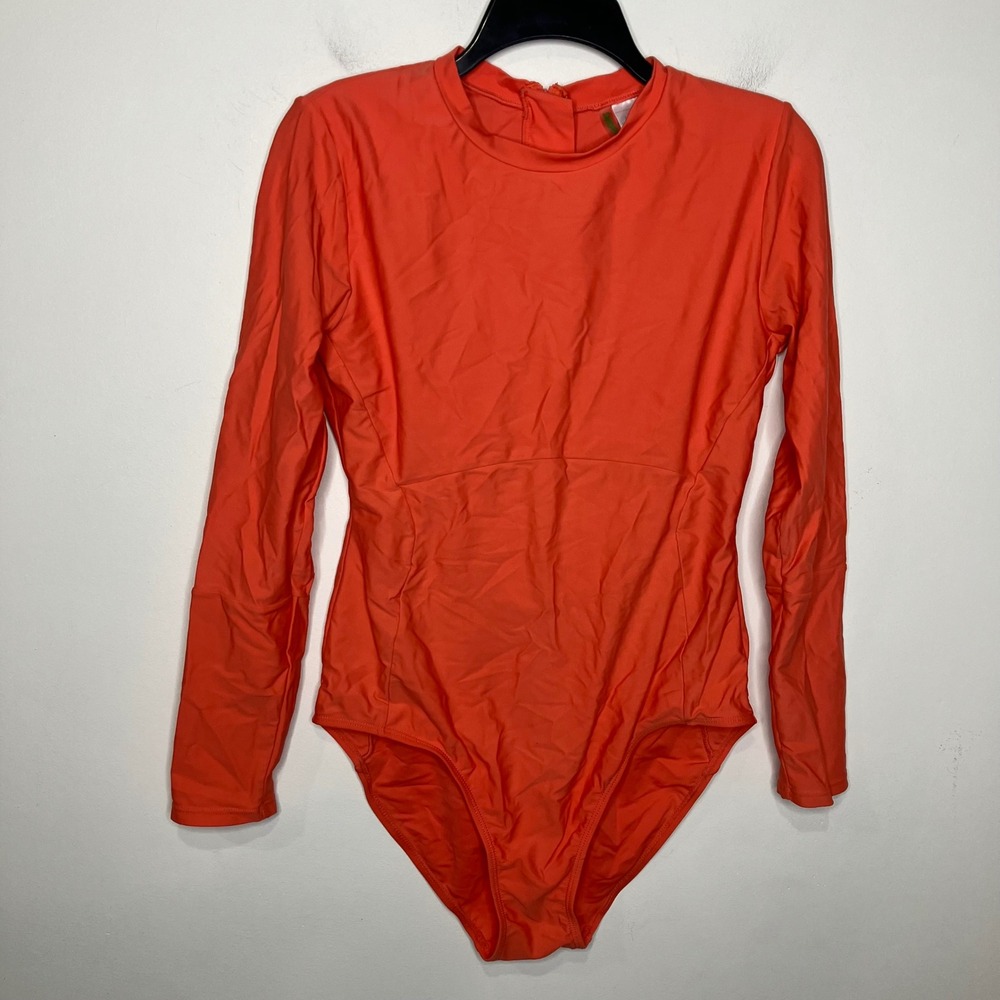 Sandflower‎ orange rashguard one piece swimsuit women's size large summer